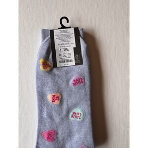 J.Crew Women's Crew Style Socks Love Heart Candy Print OS NWT